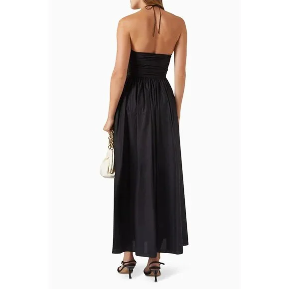Matteau Bandeau Rouched Sundress in Black 2 New Womens Maxi Cotton Gown - Picture 12 of 16